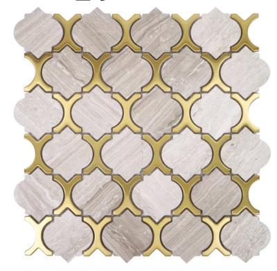 China Parquet Waterjet marble mosaic Lantern shape natural stone mosaic marble  mosaic tile for sale