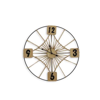 China Personalized Customization Paper Rope Weave Nordic Style Living Room Decor Clock Cheap Wall Clock for sale