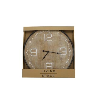 China Exquisite Nordic Wooden Decoration Style Customization Execution Custom Wooden Pointer Wall Clock for sale