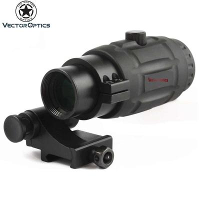 China Vector Optics Rubber Armored Adjustable 3x Magnifier for Red Dot Sight Red Dot Scope with Flip Side QD Mount Cover SCOT-07 Rubber Scope Magnifier for sale