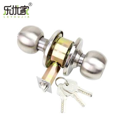 China Entryway/Bathroom/Passageway Interior Bathroom Door Locks Wooden Round Knob Door Lock for sale