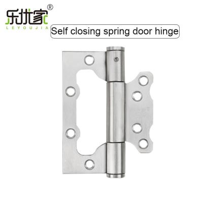 China Adjustable Tension Door Closer Hinges Stainless Steel Spring Hydraulic Damping Self Closing Flush Door Hinge for sale