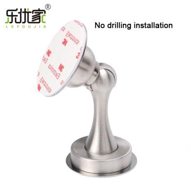 China Bedroom/Bathroom Door Holder Stainless Steel Door Stopper Wall Magnetic Door Stopper for sale