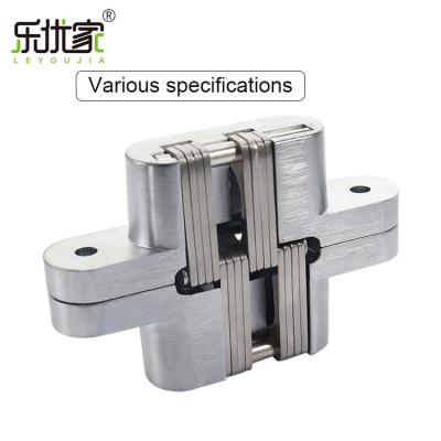 China 180 Degree Safe Heavy Duty Stainless Steel Cross Concealed Hinges For Wooden Doors for sale