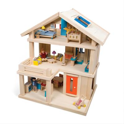 China Wholesale Pretend Play Baby Handmade House Toy Creative Doll House For Kids Wooden DIY Doll House Toys for sale