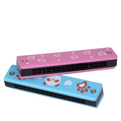 China Educational Toys Wholesale Children's Harmonica Musical Instrument Toy Wooden Harmonica Toy Cartoon Good Prices for sale