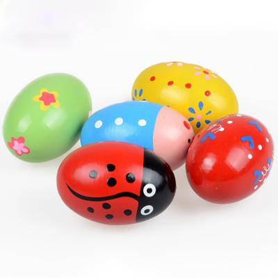 China Popular Early Educational Toys Children's Musical Instruments Amazon Sand Wooden Egg Set for sale