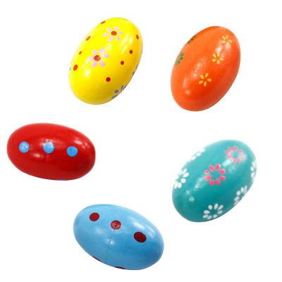 China Playing Hot Sale Wooden Sand Egg Musical Instruments Toys Randomly Color Wooden Sand Egg for sale