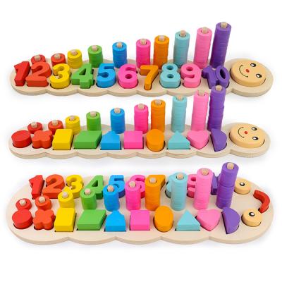 China Cartoon Toy Wholesale Montessori Wooden Shape Assorted Puzzle For Kids Wooden Learning Assortment Dish for sale