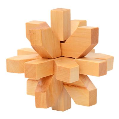 China Intelligence Amazon Cube Developing Wooden Puzzle 3D Luban Lock For Children Adult Kongming Lock for sale