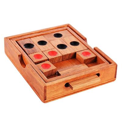 China Wholesale Developing Klotski Toy Puzzles Wooden Klotski Intelligence Jigsaw Educational Developmental Wooden Puzzles for sale