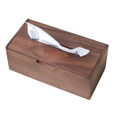 China Mini Creative Luxury Tissue Box Custom Made Eco-friendly With Facial Cover Tissue Wooden Box For Living Room for sale