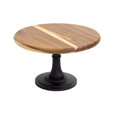 China Desert Viable Silver Wooden Jumping Acacia Cake Stand Table Set Supplies Wooden Black Gold Glass Dome Cover for sale