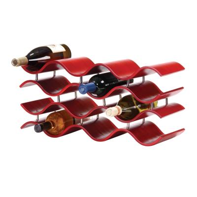 China Minimalist Wine Rack With Wooden Wine Glass Rack Countertop Rack Wine Rack With Tray Perfect For Home Decor for sale