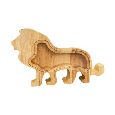 China Modern Wooden Money Bank Personalized Animal Bank Letter Wooden Coin Piggy Bank for sale