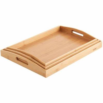 China Eco-Friendly Wholesale Custom Wood Tray Large Ottoman Serving Tray Coffee Tea Table Serving Tray for sale