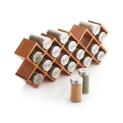 China Wooden Logo Natural Easy Clean Up Rack Wooden Bamboo Rotating Spice Rack Viable Wholesale Custom Rack Storage Rack for sale