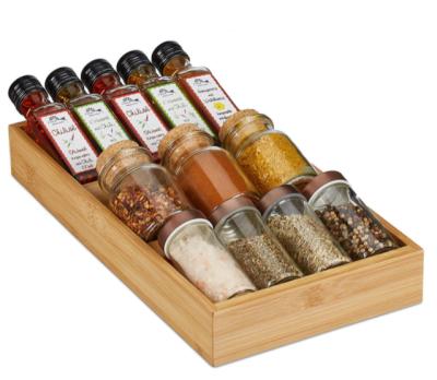 China Space Saving Kitchen Utensils Storage Organizer Wooden Spice Organizer Countertop Shelf Viable Spice Rack for sale