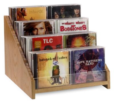 China Hot Sale Wooden Cd Dvd Rack Ps5 Game Cd Case Shelf Storage Holder Rack Disk Frame Space Saving Eco-friendly for sale