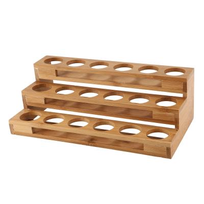 China High Quality Wooden Bamboo Shelf Organizer For 10Ml/15Ml/100Ml Household Essential Oil Set Box Eco-friendly Natural Durable for sale