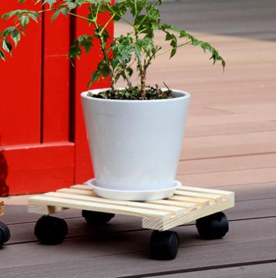 China Modern Square Plant Potted Plant Motor Garden Wooden Plant Cart Made in Vietnam for sale