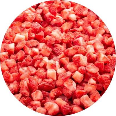 China Healthy Food Wanda Foods Frozen Strawberry Dices Wholesale Quick Frozen Fresh Diced Strawberries for sale