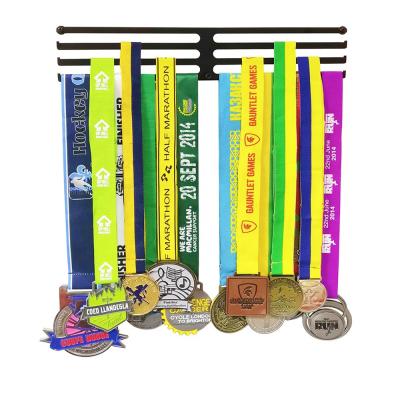 China Europe Three Bar Display Iron Sports Medal Holder Marathon Medal Hanger for sale