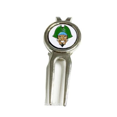 China Custom Design Golf Divot Tool Zinc Alloy Manufacturer Golf Accessory Custom Golf Ball Marker for sale