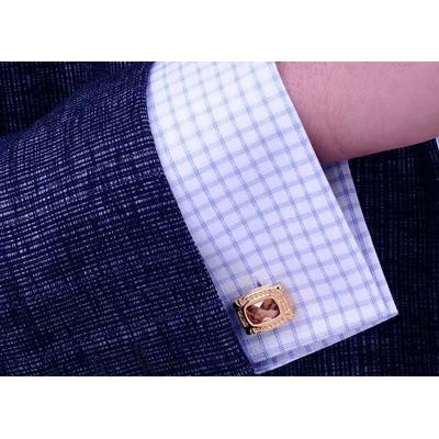 China Europe Top Selling Romantic Gold Crystal Suit Shirt / 2019 Brass Plated Men's Top French Classics Custom Design / Bulk Cufflinks /cufflink Boxes for sale