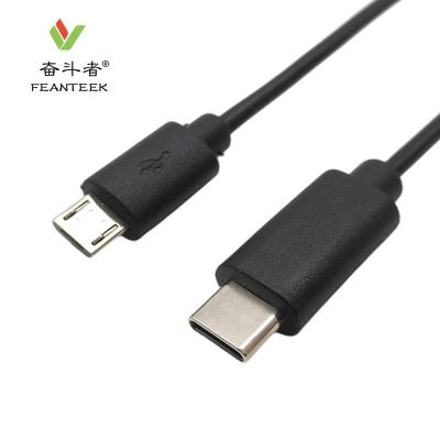 China MP3/MP4 Player Industry Min Size OD0.28mm USB Type C Male To Micro B Male Charging Data Cable for sale