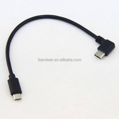 China Wholesale High Quality Micro USB 5pin Player MP3/MP4 Left Right Male Male To C Type Male 90 Angle Cable for sale