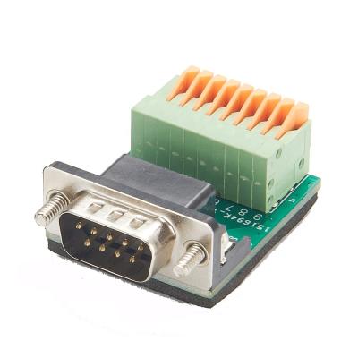 China Free rs232 db9 driver mele to spring 9pin terminal block adapter for sale