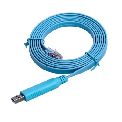 China Free Conductor USB RJ45 Serial Console Cable FTDI FT232RL 180cm USB Blue For Router for sale