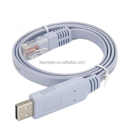 China Free Conductor Original Manufacturer Console cable USB to RJ45 RS232RL to serial cable cisc console rollover cable for sale