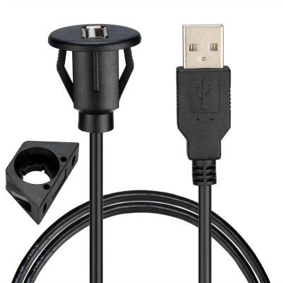 China Video Game Player USB 2.0 Male to AUX Extension Cable. Female Car Mount Flush Panel For Car Truck Boat Motorcycle Dashboard 3ft for sale