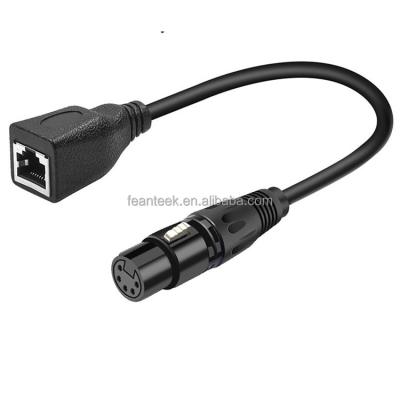 China High quality aux cable XLR 5pin female male male. Stainless Steel Connector Metal Head XLR RJ45 Aadpter to Female RJ45 DMX Adapter Converter Cable for sale