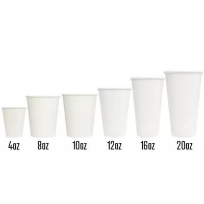 China Wholesale Biodegradable Stocked Eco Friendly Disposable Customized Printed 4oz 8oz Cooffee Biodegradable Disposable Paper Cup With Lids for sale