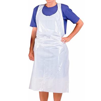 China Oil Proof Customized Factory Price Size LDPE White Disposable Aprons Waterproof For Kitchen for sale