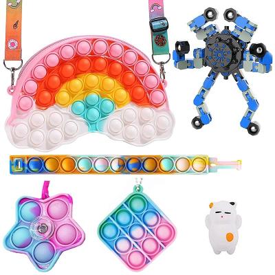 China Preschool Eductional Toys/Family Play/Lounge Toys JYTZ0098 Key Chain Track Fun Flippy Wacky Wacky Person Toys Pack Sensory Occupier Toys Set For Kids for sale