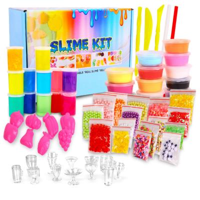 China Develop Kids Intelligence Diy 2020 Supplies Customized Crystal Mud Kit Foam Glitter Skim Cotton Candy Fluffy Cleaning Mud for sale