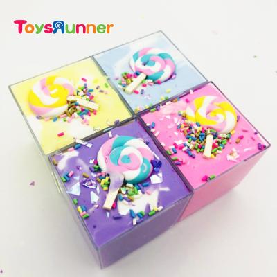 China Soft toy 2021hot selling colorful candy butter fluffy mud charms cloud chocolate playdough slime for sale