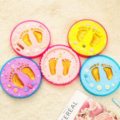 China Air Dry Newborn Infants Photo Frame DIY Air Dry Clay Baby Handprint Footprint for sale