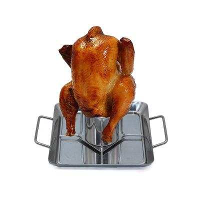 China SS Chicken Rotisserie BBQ Beer Can Chicken Rotisserie Rack Easily Cleaned High Quality Rack for sale