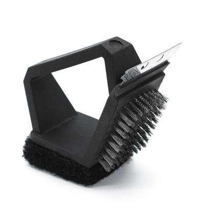 China Easily Cleaned BBQ Tools Metal Sweeping PP Handle BBQ Grill Cleaning Brush for sale