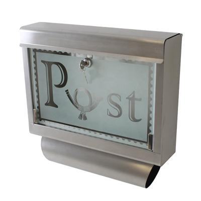 China Wall Mounted Mailbox With Tempered Glass Mailbox Metal Wall Stainless China Style Lock Wall Hanging Complaint Box for sale