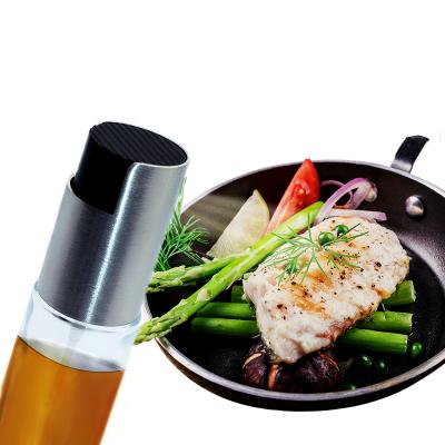 China Viable Mist Spray Stainless Steel Glass Spritzer Dispenser For Cooking BBQ Vinegar Olive Oil Sprayer for sale