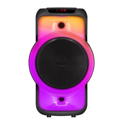 China 8 Inch Double LED Flashing Light Design Subwoofer Colorful Lightweight Karaoke Speaker Box Single Active Part for sale