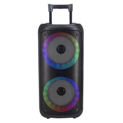 China Wireless Charger for Mobile Phone Trolley Size Karaoke Speaker Big Large Portable Loud Sub Speaker Woofers with Flame Light for sale