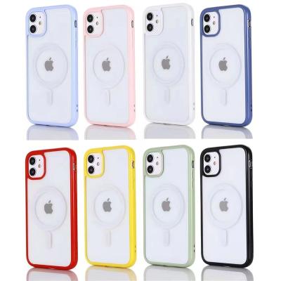 China New Shockproof Transparent Radio Phone Case TPU Filling Magnetic Case For iPhone 11 12 13 pro Max Case for sale