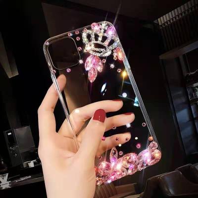 China Shockproof For Iphone 12 13 Handmade Mini Case Cell Phone Case 3D Diamond Bling Glitter Rhinestone Crystal for sale